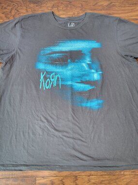 KORN Gray Blue Glitchy Blurry Girl's Face Shirt sz Junior's 3X XXXL EUC Nu Metal